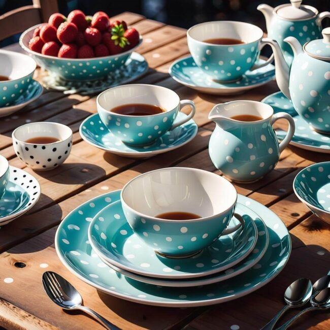 Kolorowe kropki na naczyniach