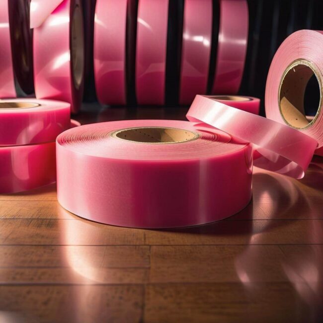 Różowa taśma klejąca do florystyki