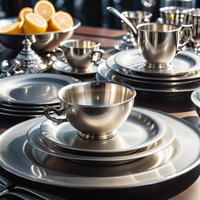 Srebrna zastawa stołowa retro