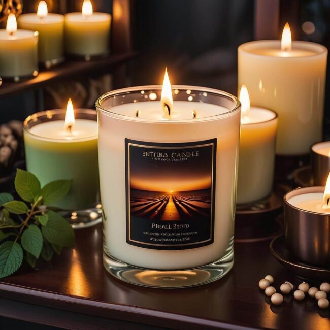 Własnoręcznie robiona świeca sojowa